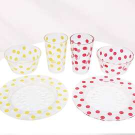 茶餐厅塑料杯碗碟三件套可定制图案餐具套装批发透明防摔耐热餐具