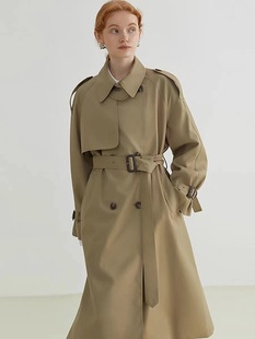 Fan*Luo windbreaker women's mid-length 2025 spring and autumn new style high-end British style drape coat jacket for small people