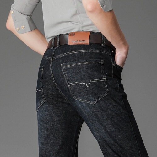  Fashion Sport Jeans for Autumn/Winter Thick Men's Business Loose Classic Jeans