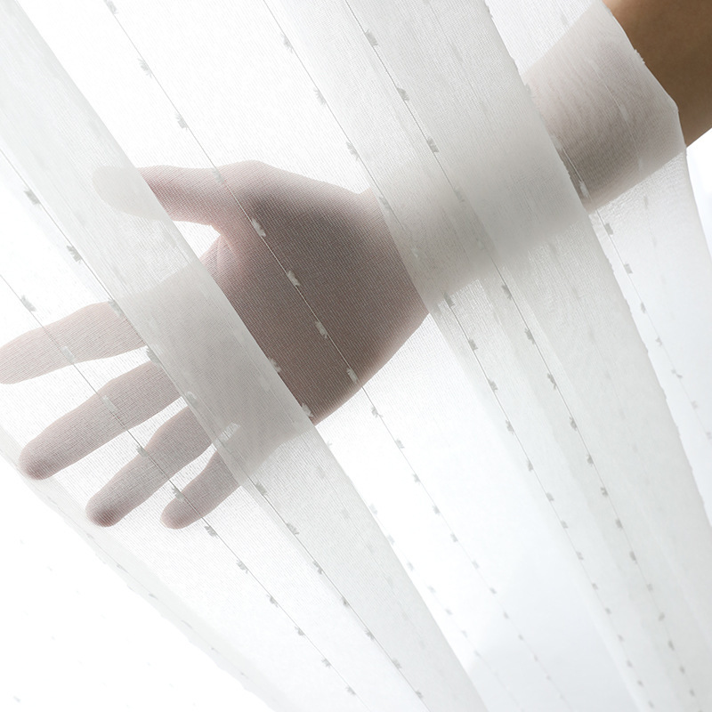 New Fresh White Gauze Curtain Living Room Bedroom Bay Window Balcony Transparent Window Tulle New White Gauze