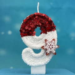 国境を越えた創造的な雪氷デジタル誕生日キャンドルケーキパーティー装飾誕生日誕生日ワックスdiy紅白雪