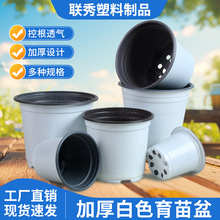 加厚双色育苗盆草莓多肉种植pp塑料花盆家庭园艺苗圃圆形育苗盆