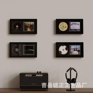 实木唱片相框壁挂专辑CD收纳框架桌面装饰框木质黑胶唱片收纳相框-阿里巴巴