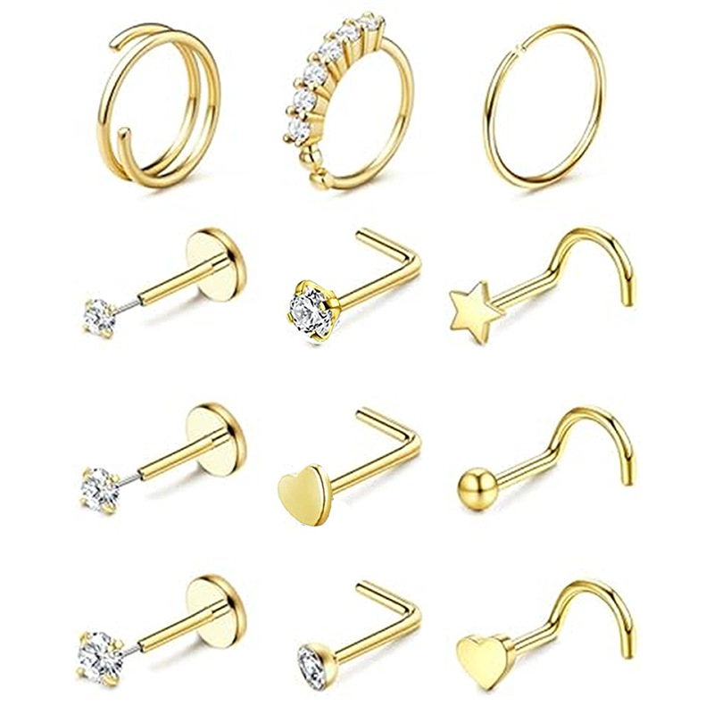 Silver pointed spike labret stud material detail