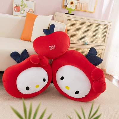 Tiktok-Style Kt Cat Pillow Cartoon Cute Classic Hello Kitty Plush Toy Apple Pillow Doll Gift (Oyuncaq yastıqlar) - apple-kt-pillow-33cm