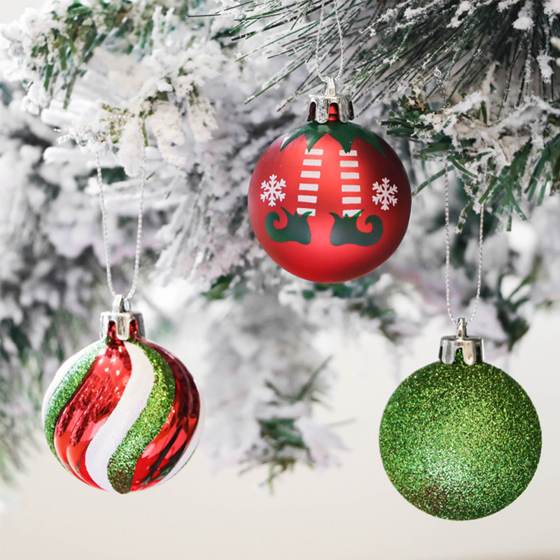 越境新商品 クリスマスホリデーデコレーション 手描き異形クリスマスボール 6cm 30個セット パーティー飾り|undefined