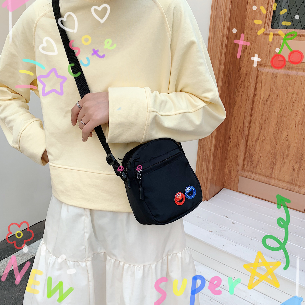Cross-Border Simple New 2025 Small Square Bag Cross-Body Bag Women's Casual Versatile Mobile Phone Bag Japanese Style Cycling Men's Shoulder Bag