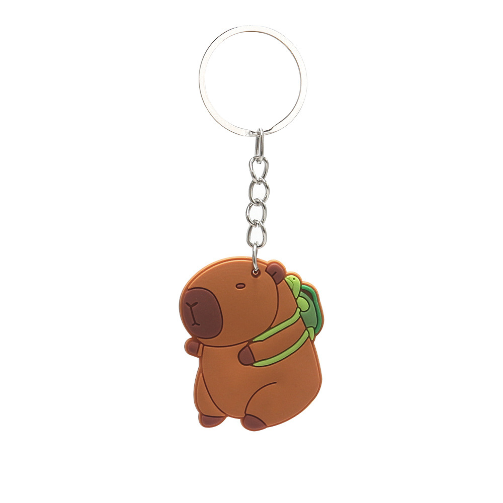 Llavero de capibara transfronterizo, bonito y de dibujos animados para niños, accesorio colgante para coche o bolso, venta al por mayor pequeña
