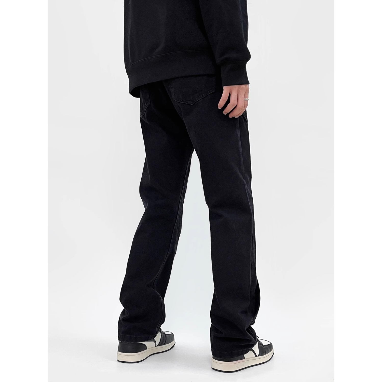 Men's Slim Fit Workwear Jeans High Street Style Trendy Casual Trousers Versatile Denim Pants_mkmklike.com