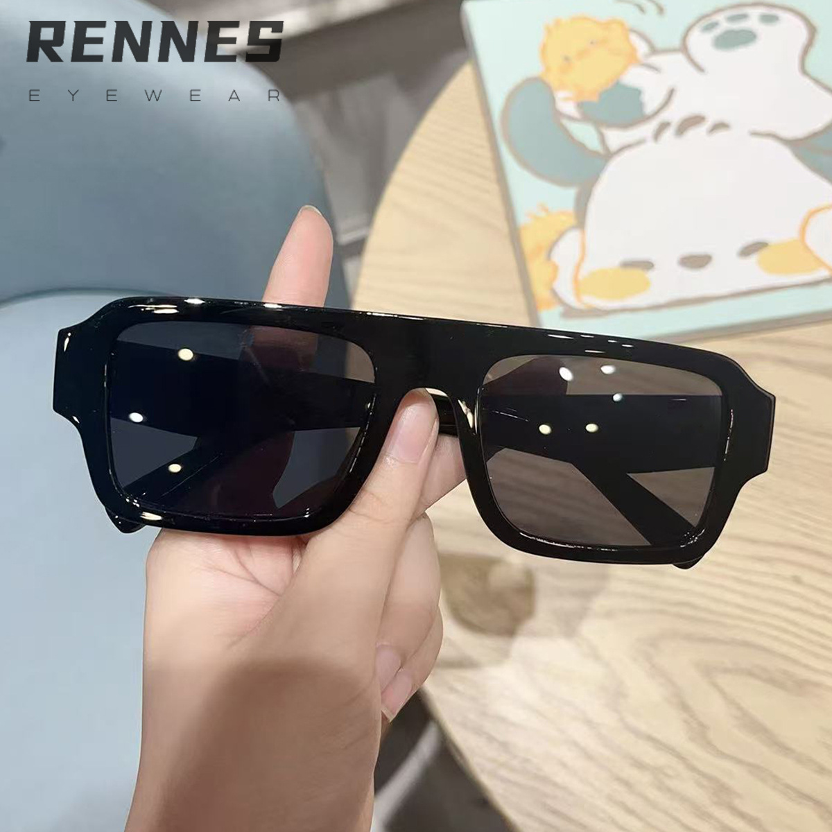 Nuevas gafas de sol de marco cuadrado retro transfronterizas