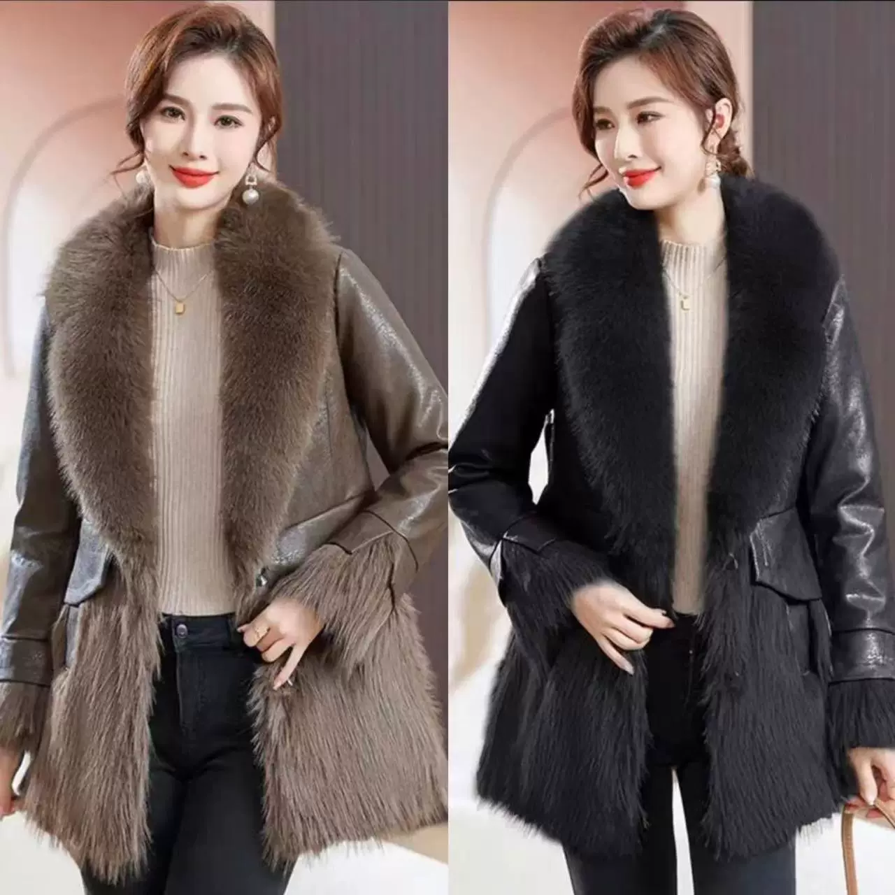 Long down jacket with down, mid-length, 60 years, increased thickness