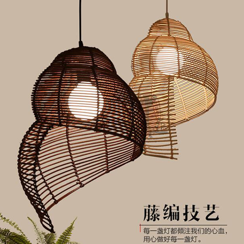 竹编灯笼编吊灯复古中式仿古餐厅吧台灯创意个性东南亚藤艺吊灯-阿里巴巴