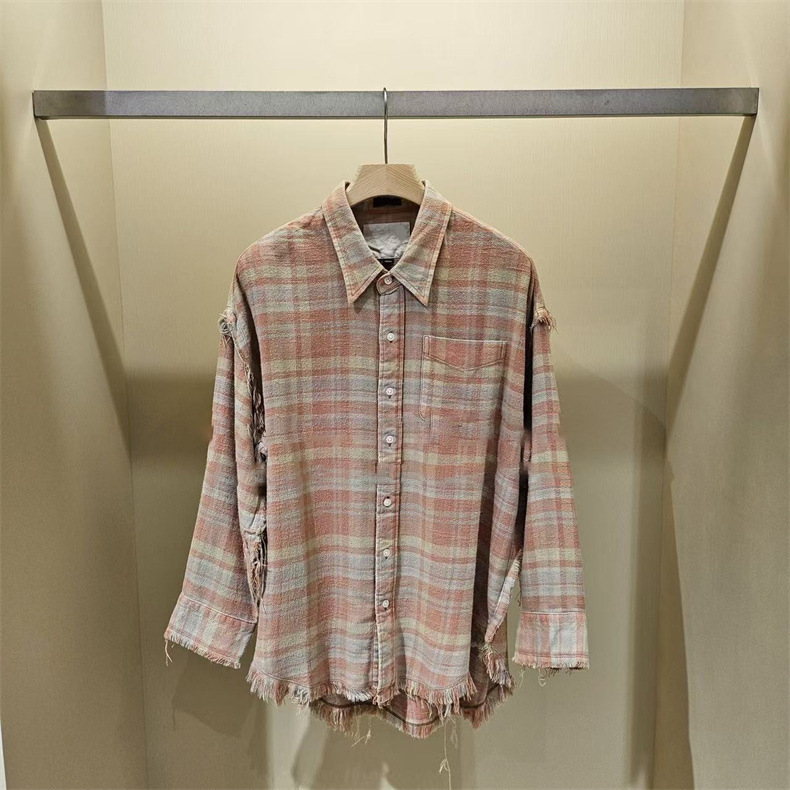 2025 New Autum Niche Color-Blocked Plaid Lapel Long-Sleeved Shirt with Fur Edge Casual Top for Women 2025 New Autum Niche Color-Blocked Plaid Lapel Long-Sleeved Shirt with Fur Edge Casual Top for Women