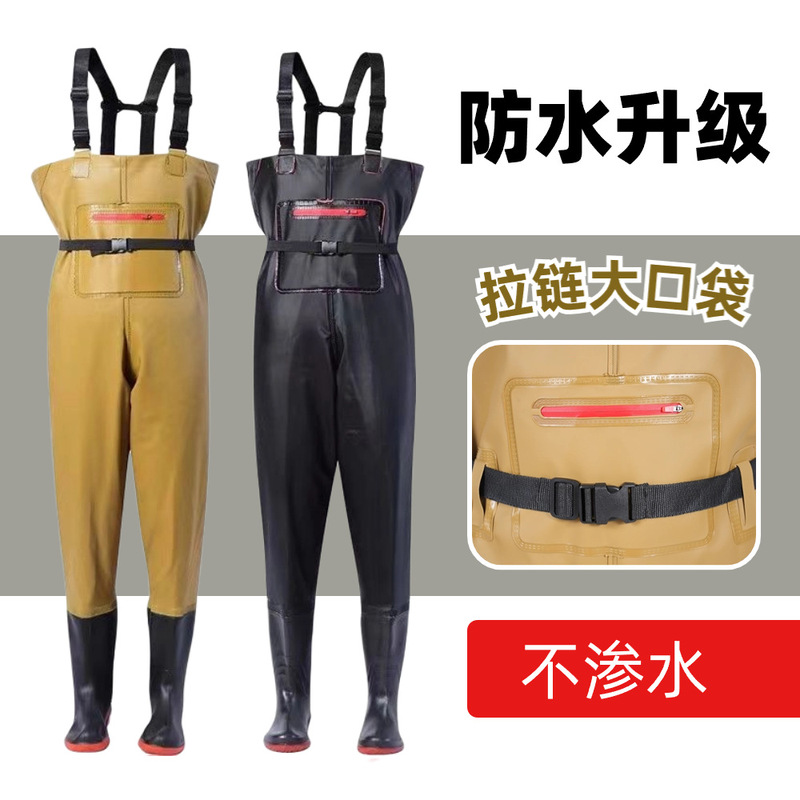Water pants half rain pants water one-piece fishing clothes rain shoes leather fork men's and women's one-piece factory direct a generation of hair Water pants half rain pants water one-piece fishing clothes rain shoes leather fork men's and women's one-piece factory direct a generation of hair