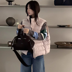 爆款90白鸭绒羽绒马甲女外穿2025秋冬时尚立领排骨背心小个子轻薄