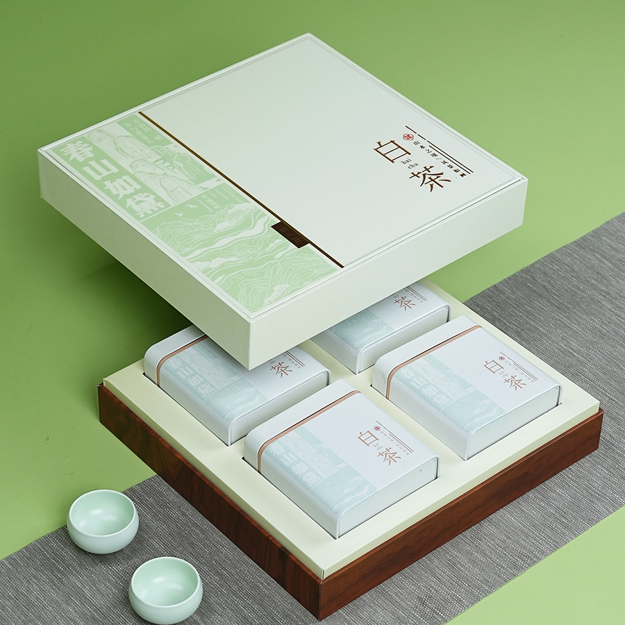 新款高档安吉白茶包装盒空礼盒大容量一斤装奶白茶茶叶礼盒装空盒