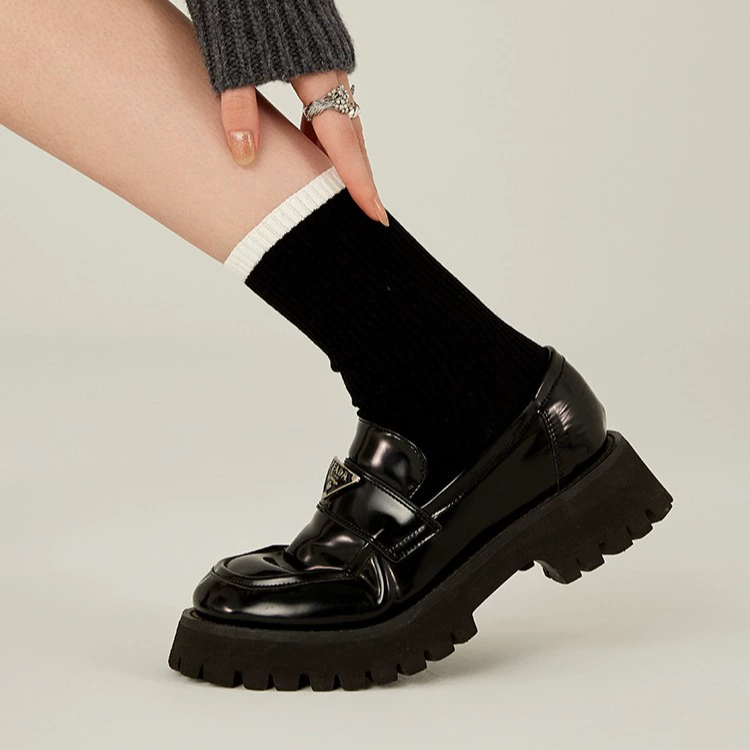 Demi-season three dimensional classic keep warm knee socks, increased thickness, mid-length