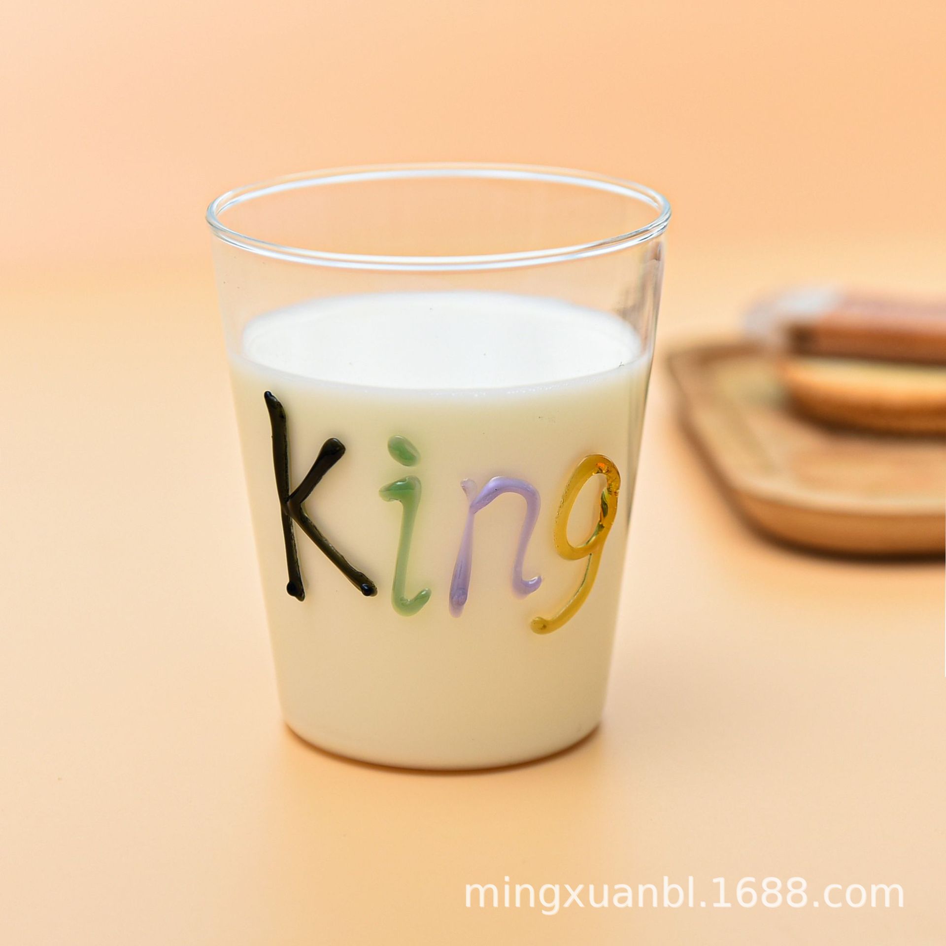 Pintado a mano de letras de colores graffiti vidrio ins borosilicato de vidrio resistente al calor taza de jugo taza de café taza de leche