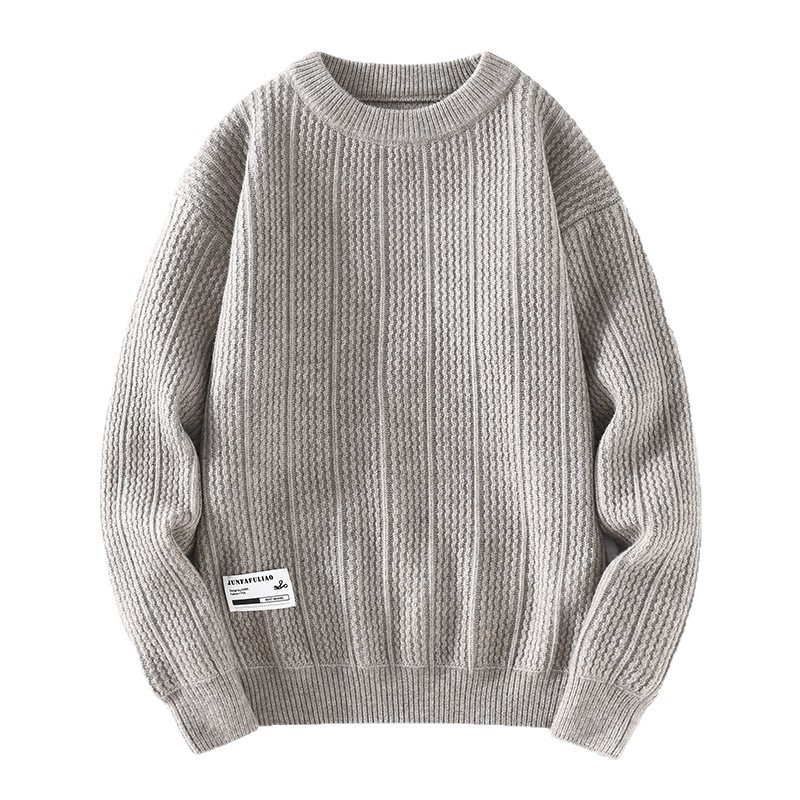 Suéter de Punto con Cuello Redondo a Rayas para Hombre de Poliéster, Transpirable, Térmico, para Invierno image 6