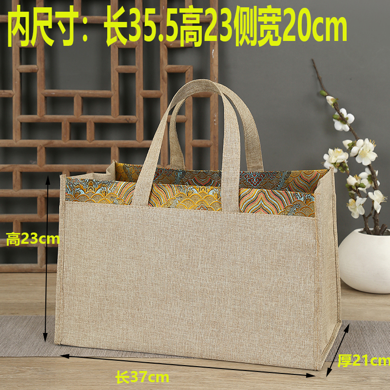 오프화이트 길이 37 높이 23 옆폭 21cm 트리밍 실크백