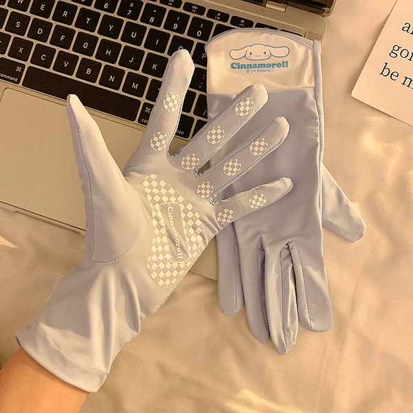 A212 Blue big-eared dog sun protection gloves (touch screen)
