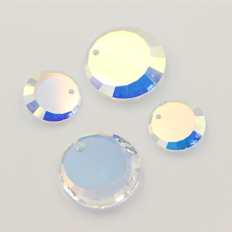 Shijia Austrian Crystal 6210-Ab Color White Yellow Light Disc Pendant Jewelry Accessories DIY Bracelet Necklace