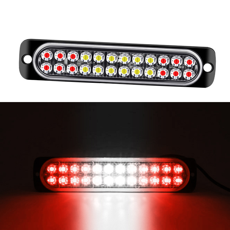 Dual fila 24 lámparas de advertencia de camión 24LED estallar lámparas laterales ultra delgadas
