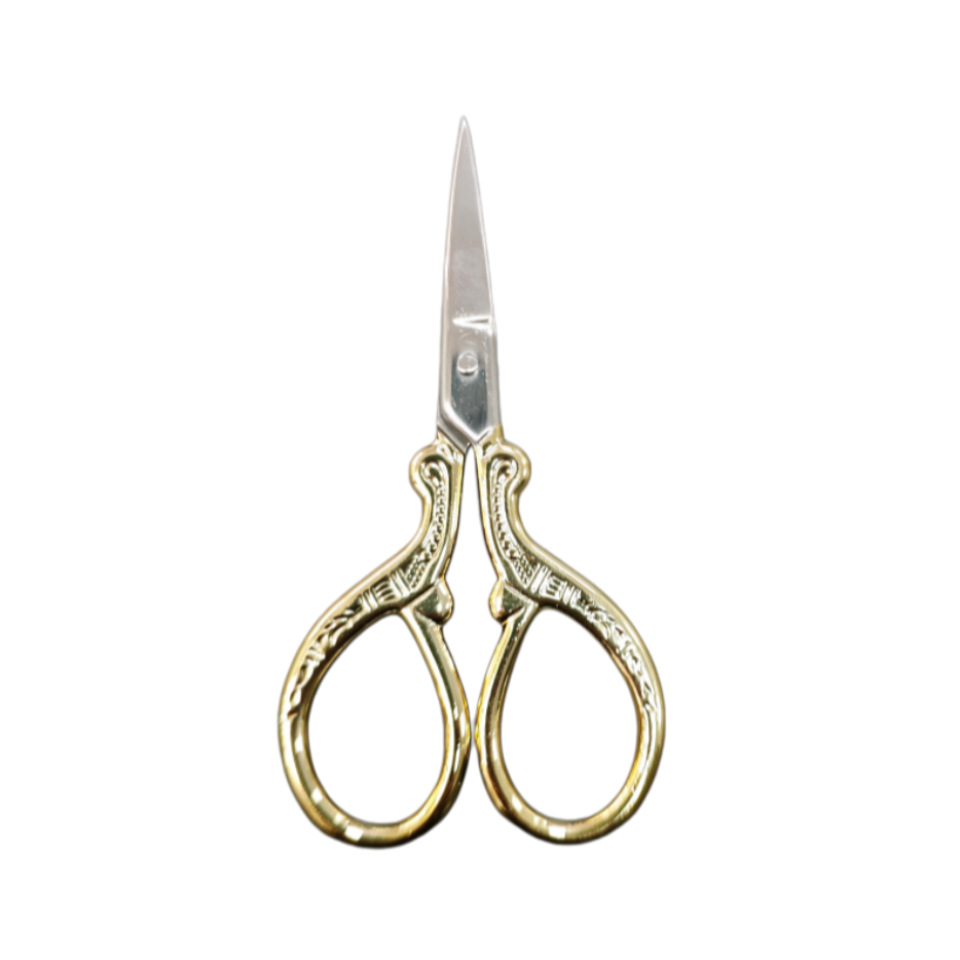 Tijeras pequeñas retro con diseño de grulla dorada, creativas y de estilo transfronterizo, para cortar hilos de punto de cruz, arte del té doméstico, decoración de hojas de té y uso estético.