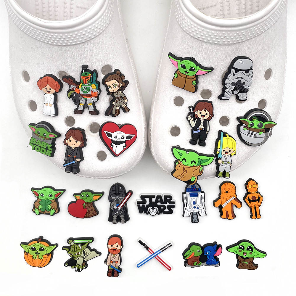 Star Wars Series Cute Cave Shoes Shoe Flower Decorative Buckle Amazon Hot Sale Soft Rubber Shoe Accessories Jewelry Shoe Buckle