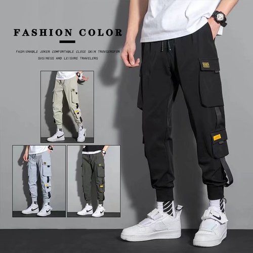 Boys' Over-the-Knee Work Pants Autumn Youth Fall Casual Pants Korean Style Middle School Student Trendy Versatile Sport Pants