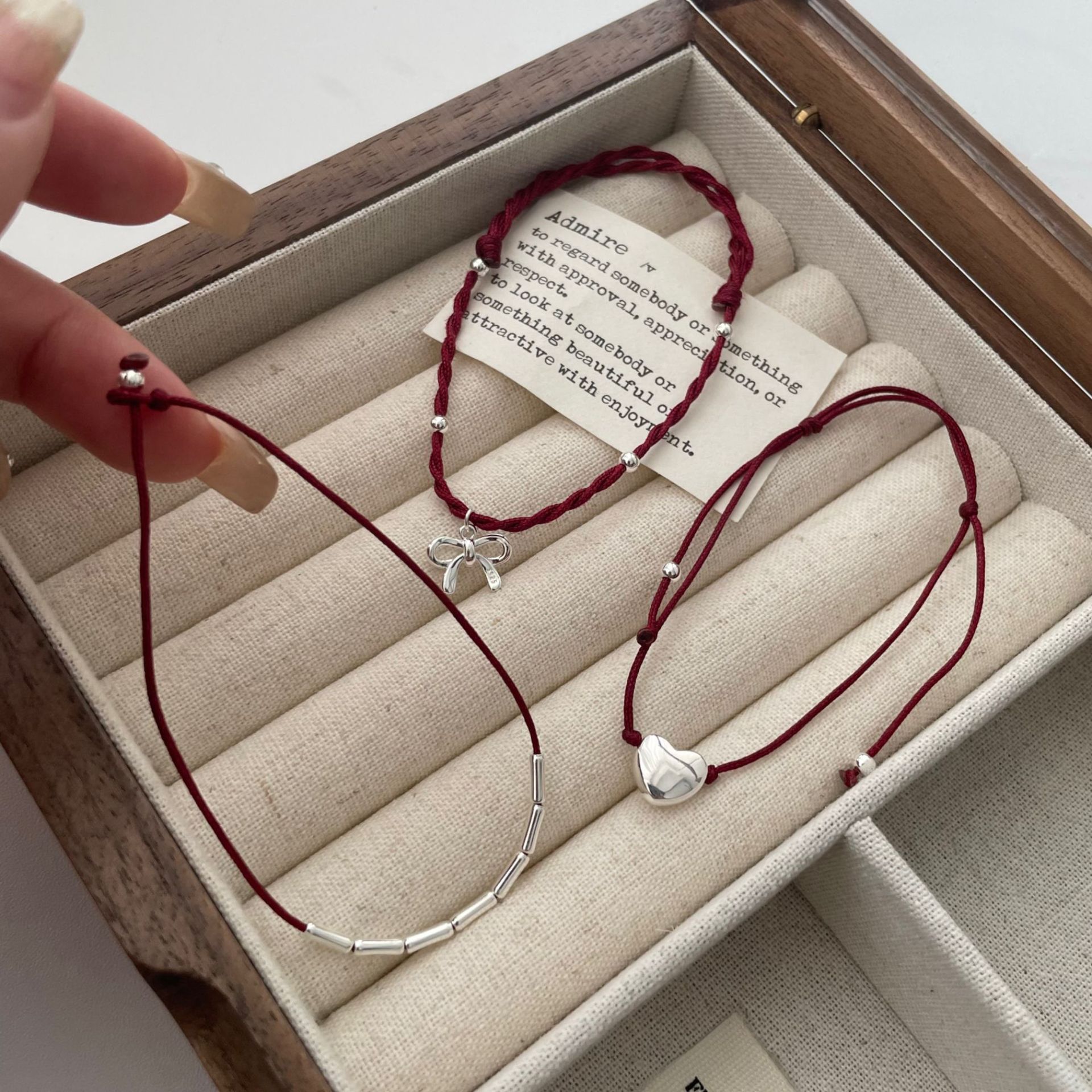 S925 Sterling Silver New Chinese Butterfly Love Woven Red Rope Bracelet Good Luck New Year String Advanced New Fashion