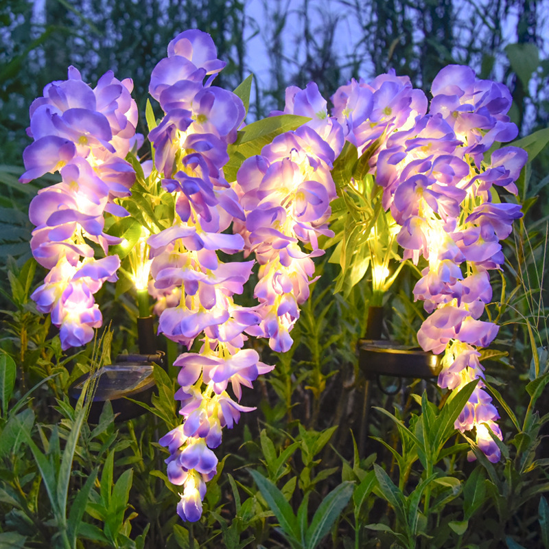 lámpara solar de imitación de wisteria lámpara de suelo impermeable al aire libre lámpara de césped lámpara de jardín lámpara de decoración de jardín súper brillante