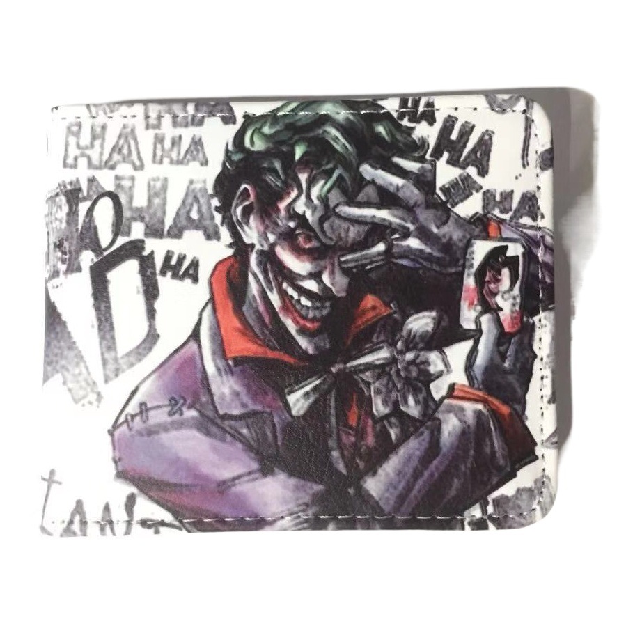 Superhéroe billetera corta de dibujos animados Cartera de cuero monedero titular de la tarjeta