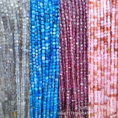 2mm天然石小方糖 刻面正方體方糖方粒散珠立體小方塊飾品配件