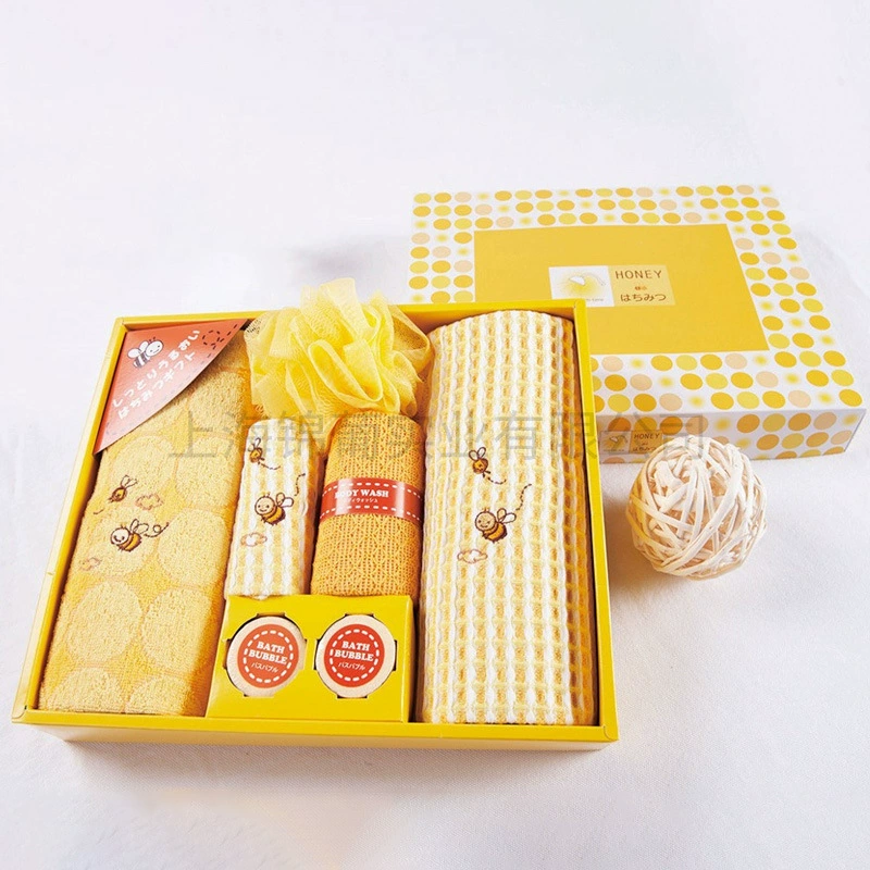 Set, towel, cotton gift box, 7 pieces, Birthday gift
