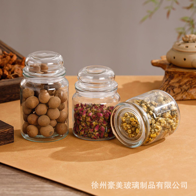 批发现货玻璃加厚密封罐杂粮罐泡菜罐厨房收纳罐350ml500ml750ml