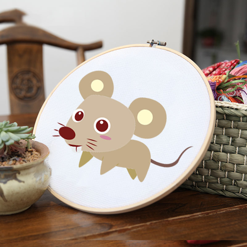 Jinhao bordado hecho a mano DIY material paquete principiante niños simple tela Cruz puntada grande colgante pintura 26cm