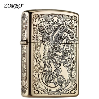 ZORRO佐罗ZT-048A原铜貔貅纯黄铜礼品煤油打火机一件代发