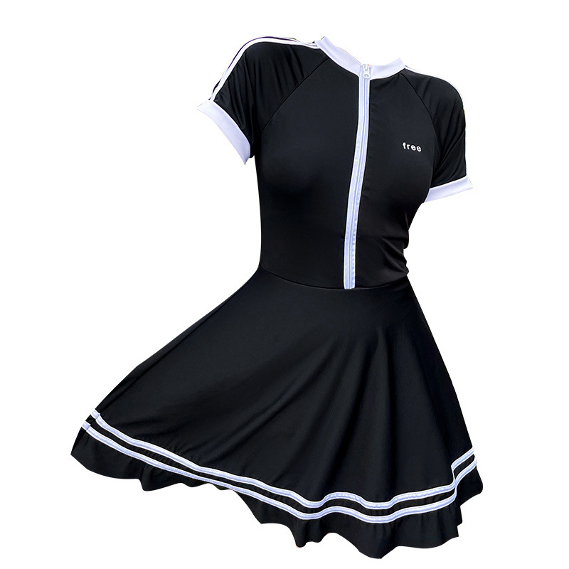 Traje de baño de las mujeres de una sola pieza conservador verano nueva primavera caliente ins estilo push up falda de moda vientre que cubre traje de baño adelgazante