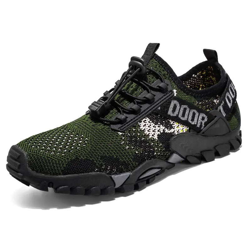 Zapatos de hombre para comercio exterior, zapatillas de malla transpirable con tejido volado, nuevo modelo 2025, zapatos de agua versátiles antideslizantes, calzado informal de exterior para hombre. image 7