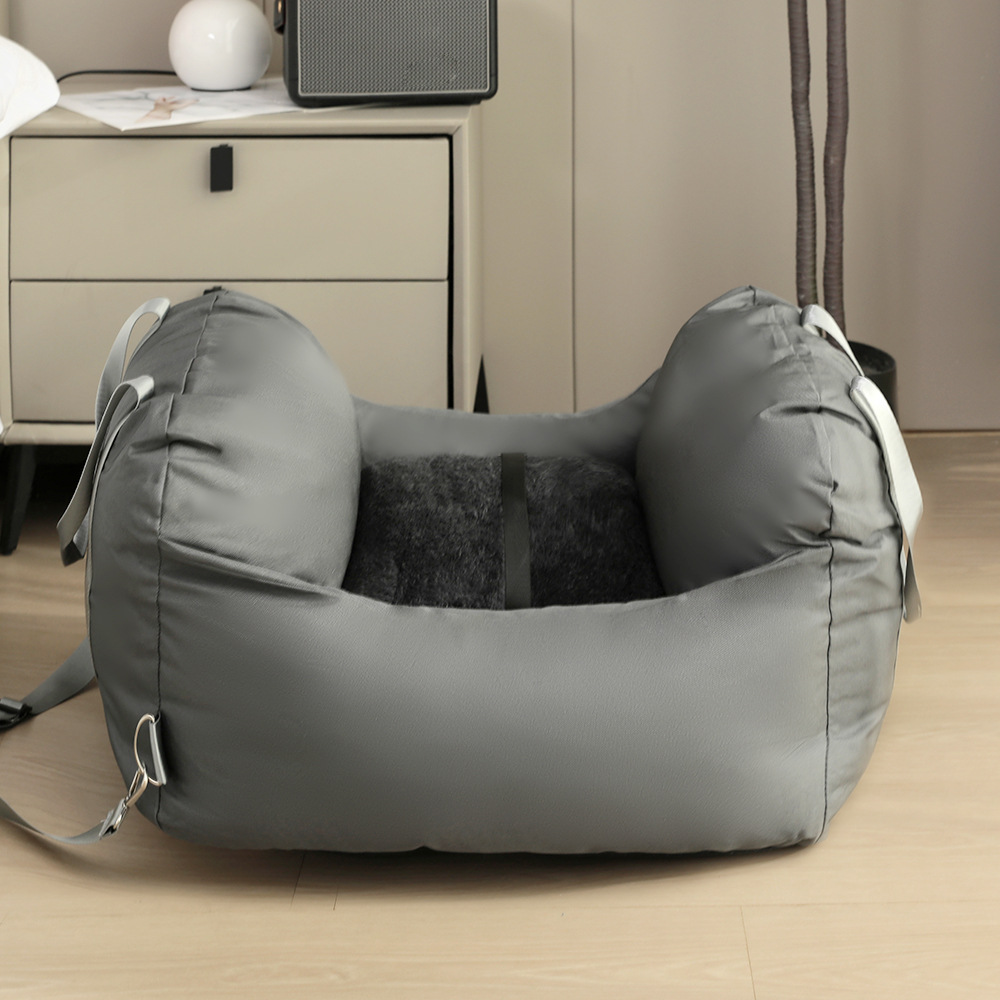 Nido para automóvil para mascotas, perrera portátil extraíble y lavable, bolsa portátil para mascotas al aire libre, asiento de seguridad para copiloto, cojín para mascotas