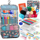 Cross-border 130-piece crochet full set of tools hand-knitted sewing kit 12 colors milk cotton wool suit