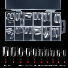 跨境熱歐美風美甲甲片透明無痕全貼假指甲貼片長款穿戴甲甲片批發
