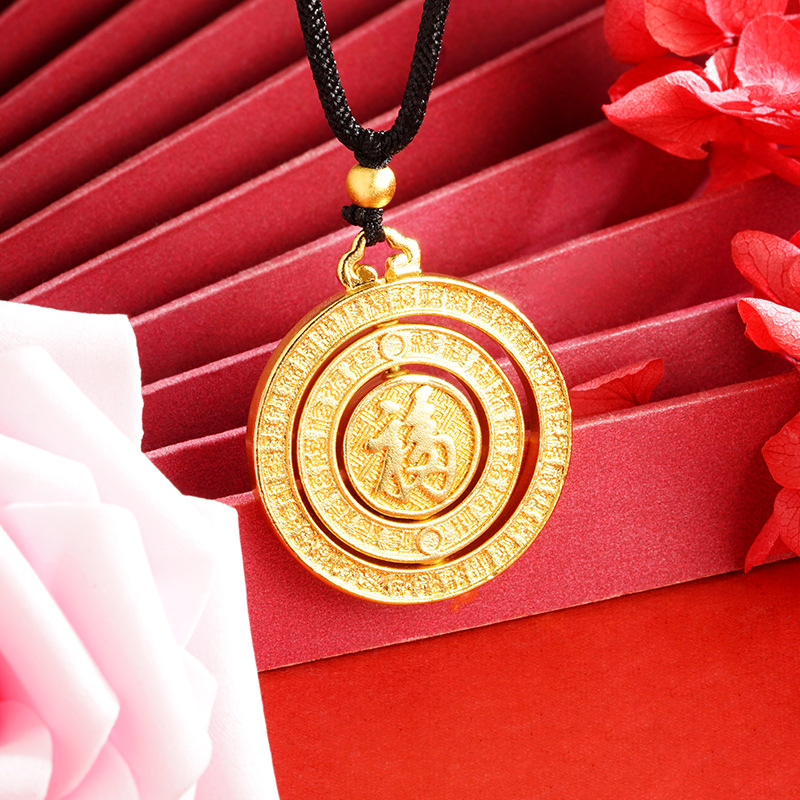 Vietnam arena oro giratorio hebilla de la paz collar estilo chino disco auspicioso corriendo vintage suministro directo fábrica