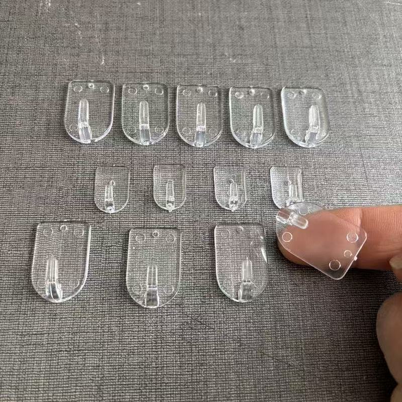 免打孔无痕挂钩强力塑料粘钩迷你透明挂钩浴室免打孔黏胶小牛角钩|undefined