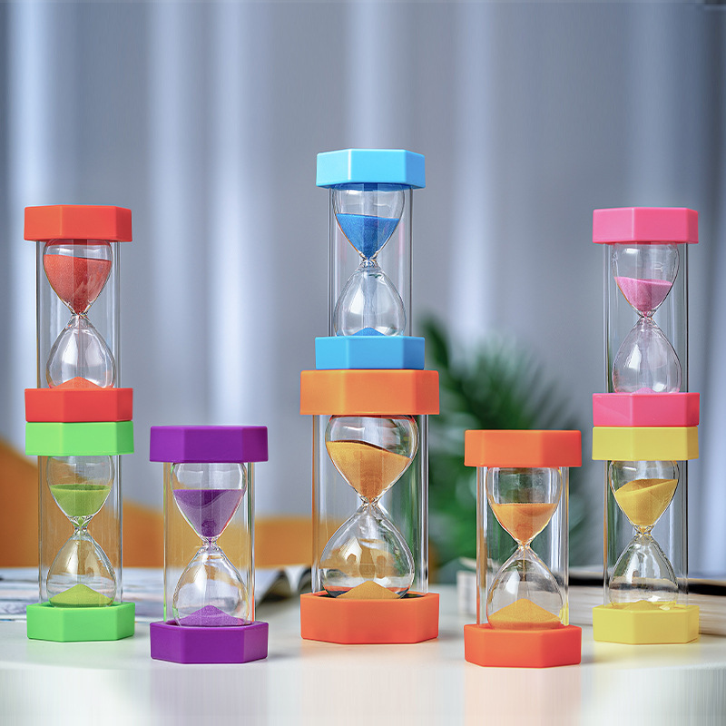 Cross-Border Supply of Plastic Hexagonal Hourglasses from 1 to 60 Minutes, Customizable with Logo, Wholesale from Foreign Trade Manufacturers Cross-Border Supply of Plastic Hexagonal Hourglasses from 1 to 60 Minutes, Customizable with Logo, Wholesale from Foreign Trade Manufacturers