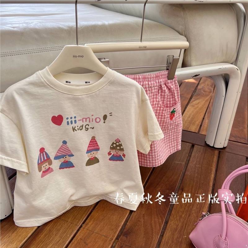 100%纯棉儿童短袖T恤夏季新款女童宝宝小女孩印花公主风半袖上衣t|undefined
