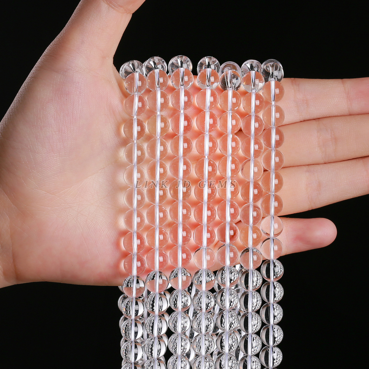 Jingde Jewelry 8mm Ice Clear 7A White Crystal Loose Beads Semi-Finished DIY Bracelet Accessories Beads Wholesale