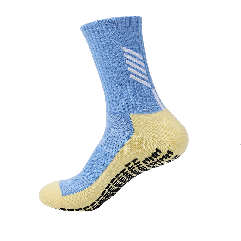 Calcetines de fútbol de media caña unisex para entrenamiento/competición, suela de toalla reforzada，antideslizantes