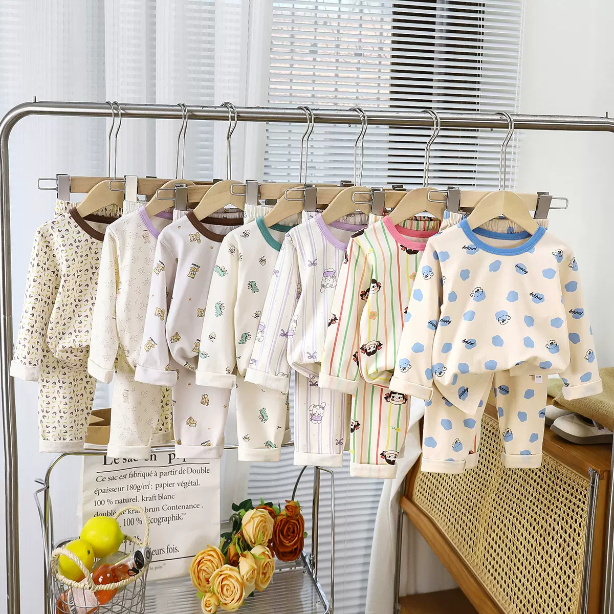 儿童秋季服装秋衣秋裤套装男女童莱卡内衣套装宝宝打底家居服睡衣